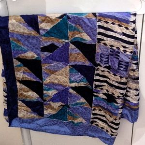 Blue scarf with triangle design